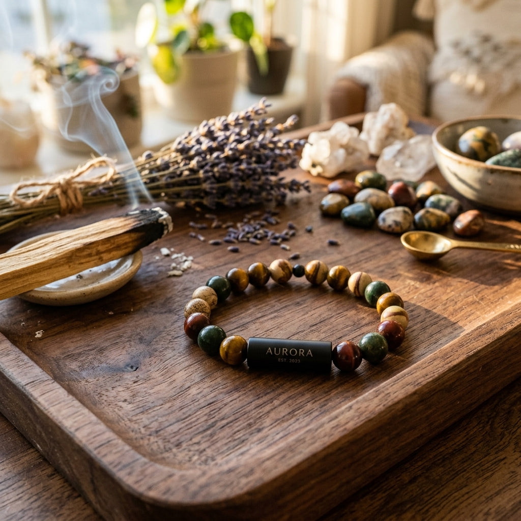 12 Zodiac Signs Tiger's Eye Bead Bracelet