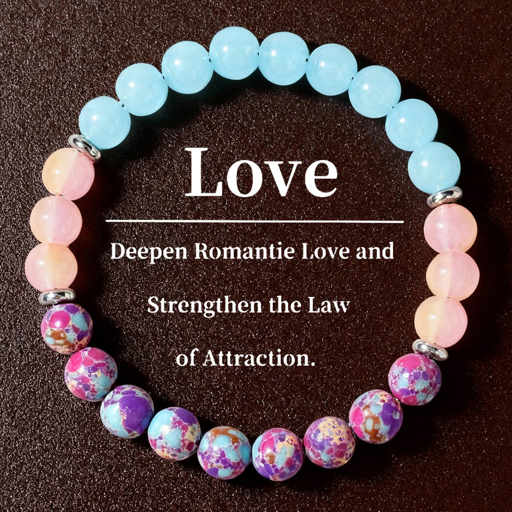 Sodalite Love: Natural Blue Sodalite, Peach Aventurine & Marbled Jasper Bracelet