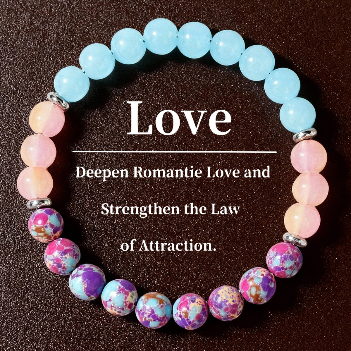 Sodalite Love: Natural Blue Sodalite, Peach Aventurine & Marbled Jasper Bracelet