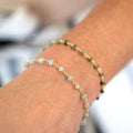 Gemstone Harmony Stacking Bracelet — Aquamarine & Emerald Birthstone Chain