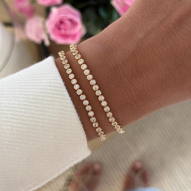 Classic Bezel Tennis Bracelet — Radiant Crystal Aura