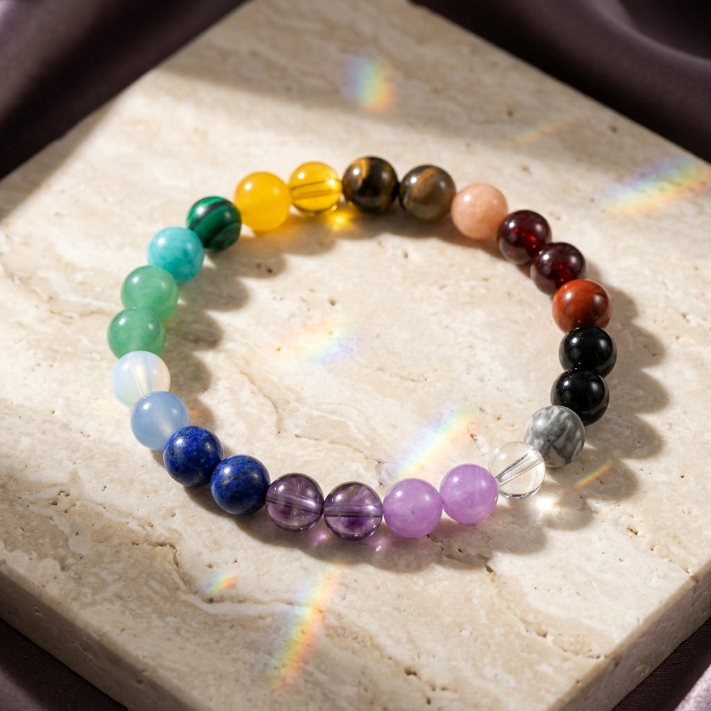 Chakra Harmony: Sodalite & Multi-Gemstone Seven Chakras Energy Bracelet