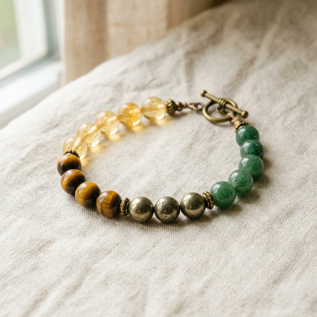 Vintage-Style Natural Stone Mixed Strand - Roll in Wealth & Prosperity Flow
