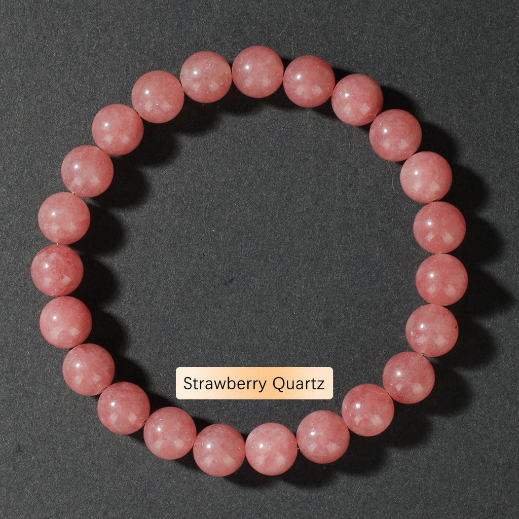 Vintage Natural Stone Beaded Strand — Classic Round Gemstone Bracelet