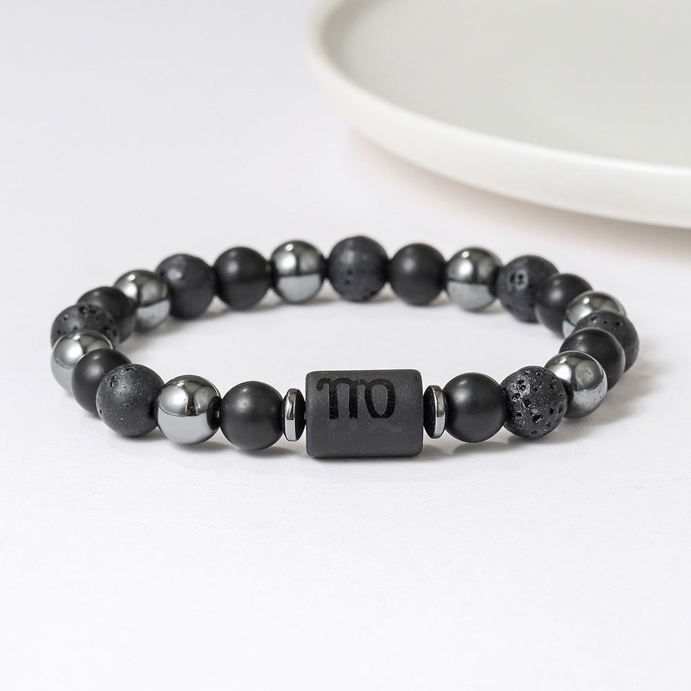 12 Zodiac Constellation Natural Stone Beaded Bracelet