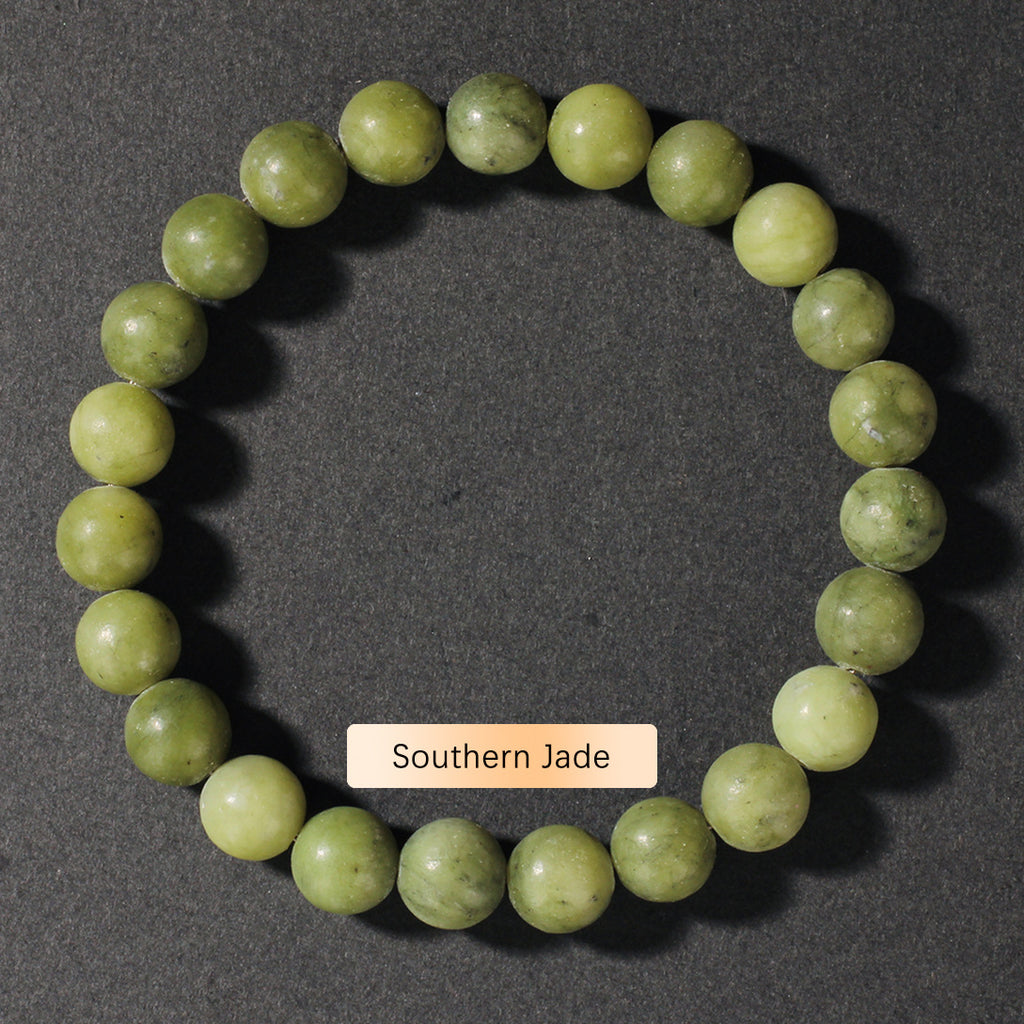Vintage Natural Stone Beaded Strand — Classic Round Gemstone Bracelet
