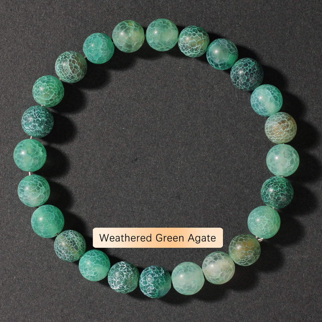 Vintage Natural Stone Beaded Strand — Classic Round Gemstone Bracelet